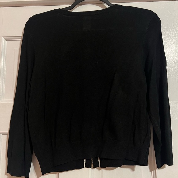 #37 WHITE HOUSE BLACK MARKET • CARDIGAN W. LEATHER TRlM • NWT - Picture 5 of 5